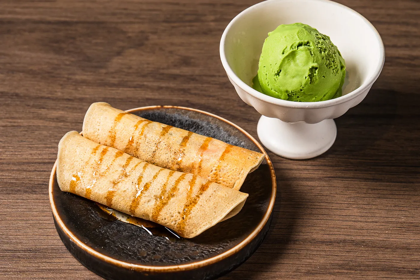 苺あんこ巻き WITH 抹茶アイス